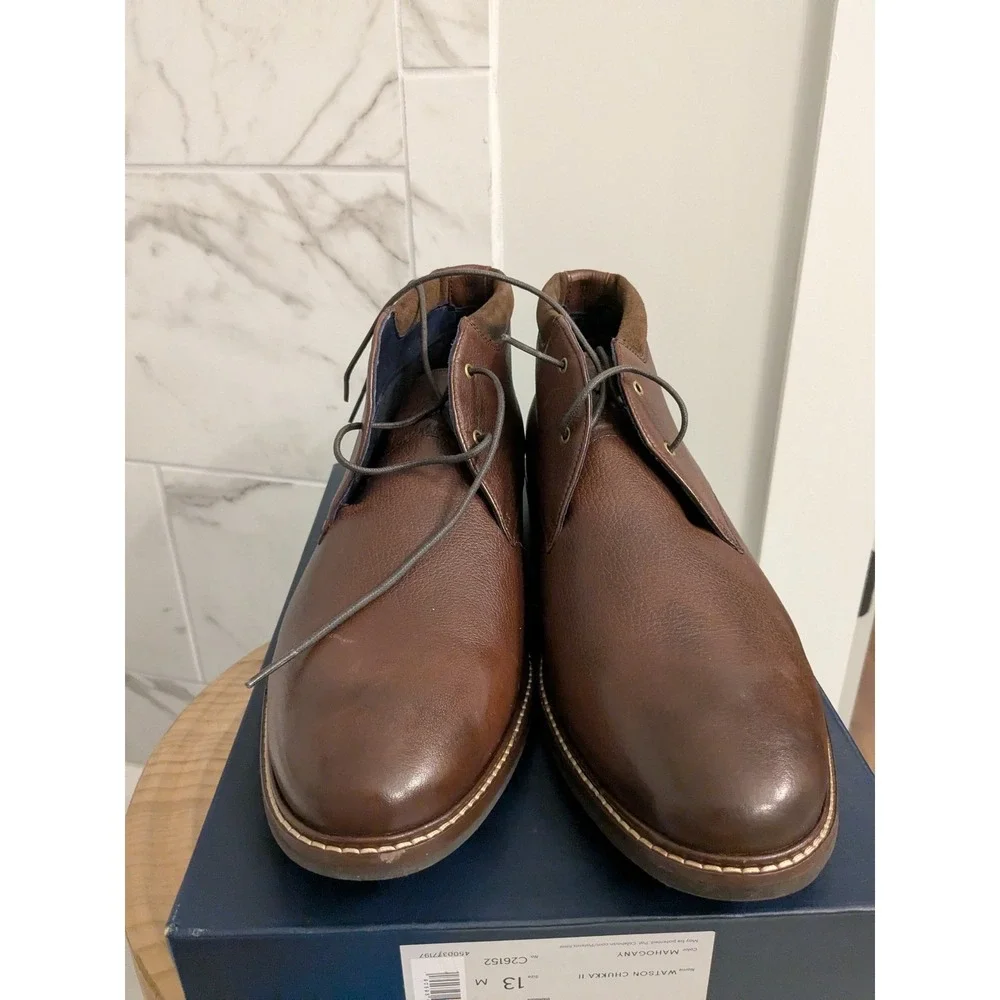 Cole Haan Watson Chukka II Mahogany Leather Ankle Dress‎ Boots Mens Size 13M